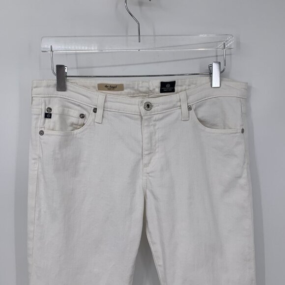 AG Adriano Goldschmied Angel bootcut flared denim jeans white low rise women 32 - Picture 3 of 6